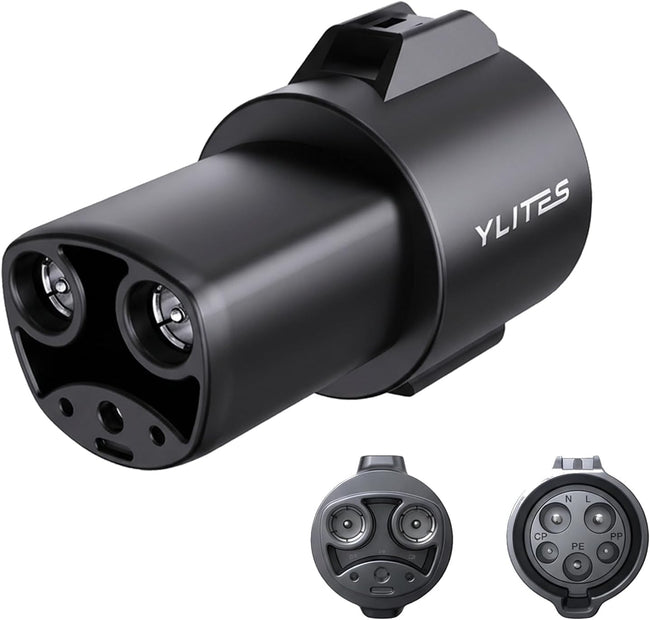 J1772 to Tesla Charger Adapter, Max 80A 250V Fast EV Adapter for Tesla Model 3/Y/X/S & Cybertruck, Smoother Plug-In & Removal, Enhanced Heat Resistance for Home & Public J1772 Charging Stations Hover Image