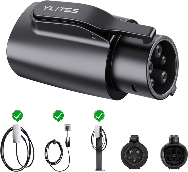 Tesla to J1772 Charging Adapter for J1772 EVs, Max Supports 80A 250V Fast NACS to J1772 Adapter, Heavy-Duty Durable Design, Secure Tight Fit, Heat-Resistant for Home, Public, Travel & Backup Charging Hover Image