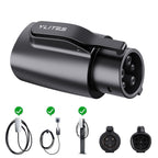 J1772 to Tesla Charger Adapter, Max 80A 250V Fast EV Adapter for Tesla Model 3/Y/X/S & Cybertruck, Smoother Plug-In & Removal, Enhanced Heat Resistance for Home & Public J1772 Charging Stations