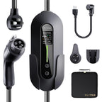 Level 2 for Tesla Charger，40AMP/9.6kW Adjustable Current，21FT Cable，NACS Connector，Fast Home Portable EV Charging Station，with NEMA 240V14-50 Plug&110V 5-15 Adapter，for Model X/Y/3/S/Cybertruck