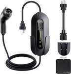 2026 Upgraded Level 1 & 2 Portable EV Charger, 25Ft J1772 Charging Cable, 8–16Amp Adjustable Current with Delay Start, 110–240V, NEMA 6-20 Plug with 5-15 Adapter, for All EVs & PHEVs