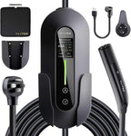 Level 2 for Tesla Charger，40AMP/9.6kW Adjustable Current，21FT Cable，NACS Connector，Fast Home Portable EV Charging Station，with NEMA 240V14-50 Plug&110V 5-15 Adapter，for Model X/Y/3/S/Cybertruck