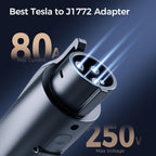 Tesla to J1772 Charging Adapter for J1772 EVs, Max Supports 80A 250V Fast NACS to J1772 Adapter, Heavy-Duty Durable Design, Secure Tight Fit, Heat-Resistant for Home, Public, Travel & Backup Charging