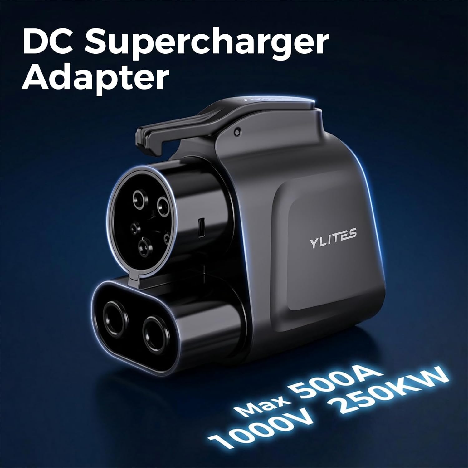 NACS to CCS Adapter for Fast Charging CCS1 EVs in Tesla V3/V4 Superchargers, Max 500A 1000V NACS DC Adapter, Dual Locks for Secure Connection and Easy Disconnect for Road Trip Backup