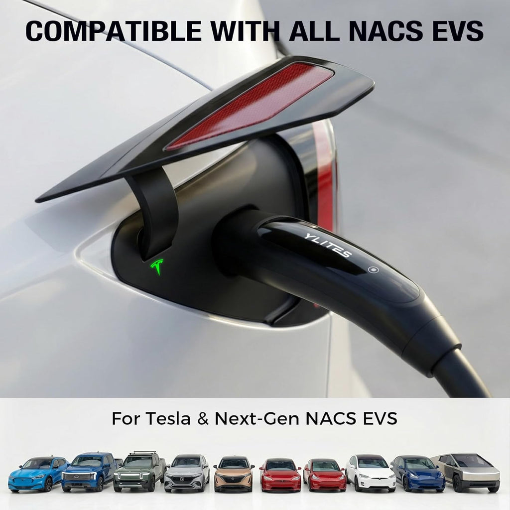 Level 1&2 for Tesla Charger,8-16AMP Adjustable Current,NACS Mobile Connector,21ft Cable,240V NEMA 6-20 Plug&110V 5-15 Adapter,Portable Home Electric Car EV Charger,for Model X/Y/3/S/Cybertruck