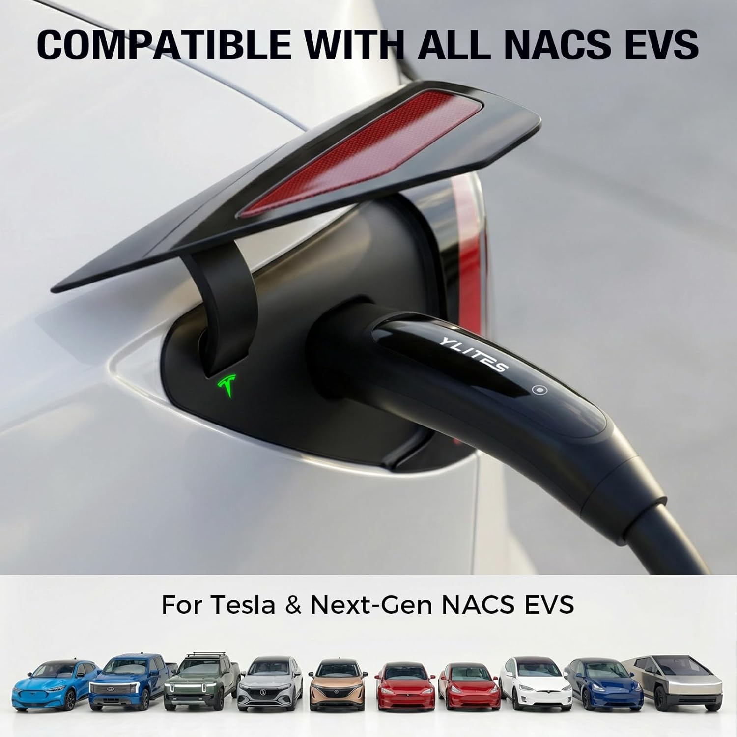 Level 1&2 for Tesla Charger,8-16AMP Adjustable Current,NACS Mobile Connector,21ft Cable,240V NEMA 6-20 Plug&110V 5-15 Adapter,Portable Home Electric Car EV Charger,for Model X/Y/3/S/Cybertruck