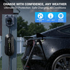 Level 2 for Tesla Charger，40AMP/9.6kW Adjustable Current，21FT Cable，NACS Connector，Fast Home Portable EV Charging Station，with NEMA 240V14-50 Plug&110V 5-15 Adapter，for Model X/Y/3/S/Cybertruck