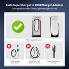 NACS to CCS Adapter for Fast Charging CCS1 EVs in Tesla V3/V4 Superchargers, Max 500A 1000V NACS DC Adapter, Dual Locks for Secure Connection and Easy Disconnect for Road Trip Backup