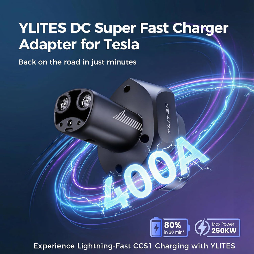 CCS1 to Tesla Charging Adapter, 250kW DC Fast Charge Converter, CCS to NACS Adapter with Enhanced Heat Dissipation, Easy Plug & Unplug for Public DC Fast Charging Stations & Road Trips