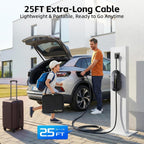 2026 Upgraded Level 1 & 2 Portable EV Charger, 25Ft J1772 Charging Cable, 8–16Amp Adjustable Current with Delay Start, 110–240V, NEMA 6-20 Plug with 5-15 Adapter, for All EVs & PHEVs